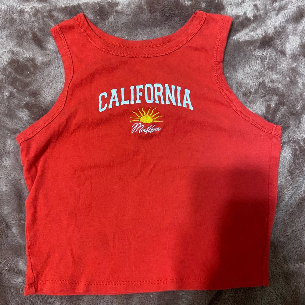 red california embroidered top